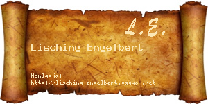 Lisching Engelbert névjegykártya
